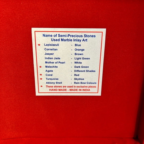 ✅New Marble Inlay 6” diameter Art piece Handmade in India - Picture 3 of 5